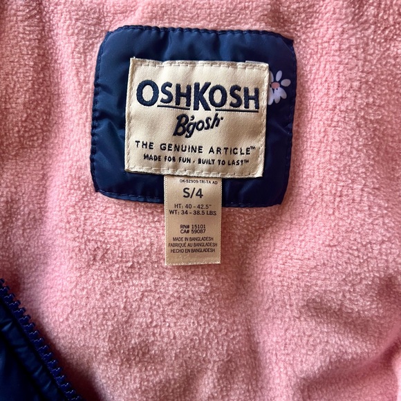 Osh Kosh Girls Floral Puffer Jacket - Picture 3 of 5